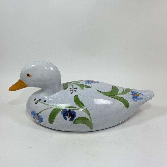 Vtg N S Gustin Ceramic Duck Bird Decoy Artware USA Cottage Farm Figurine Nature - Picture 11 of 16